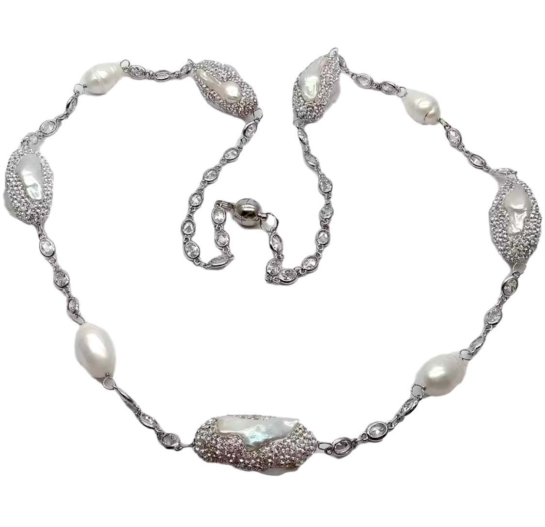 Crystal Pearl Necklace