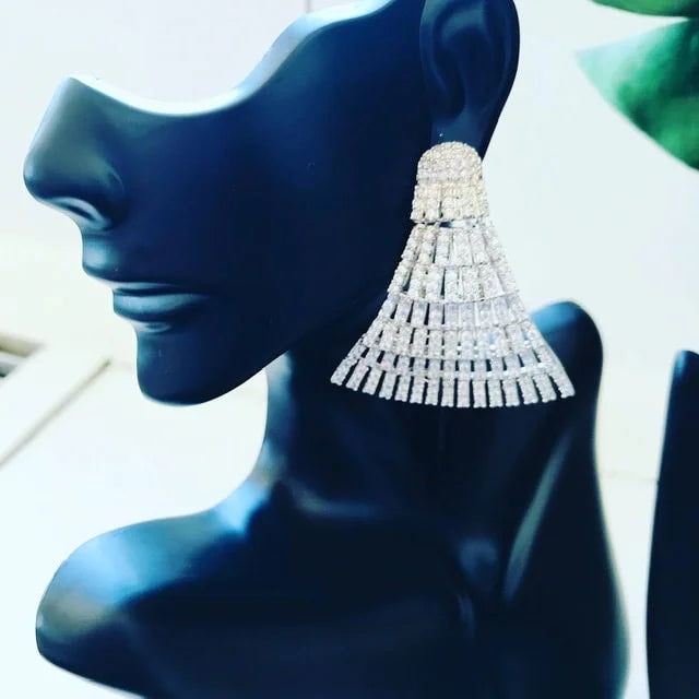 Cubic Fan Earrings