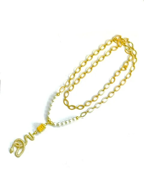 Pearls Snake Necklace