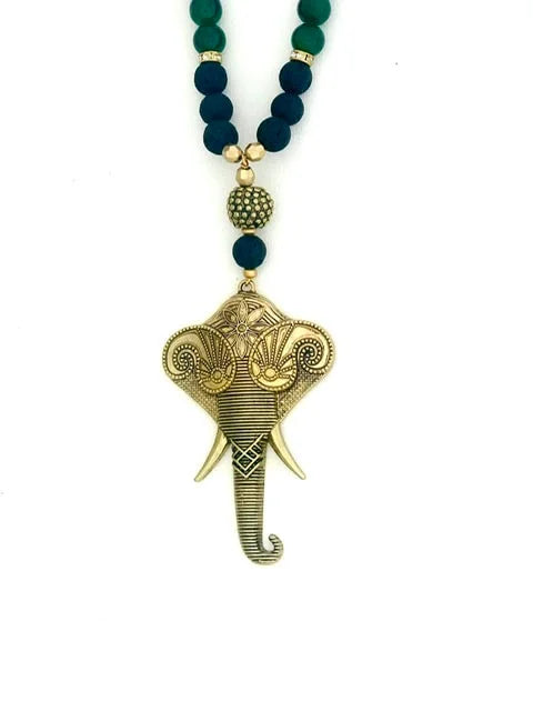Elephant Trunk Green Necklace