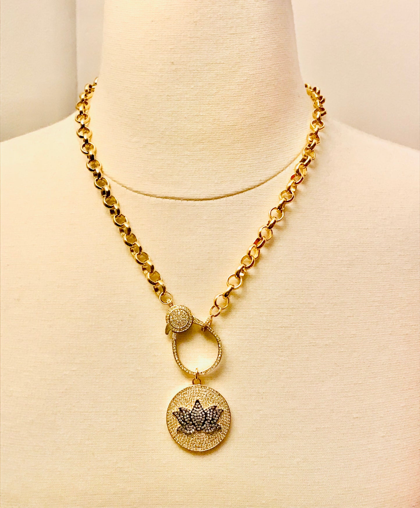 Lotus Flower Gold Pendant