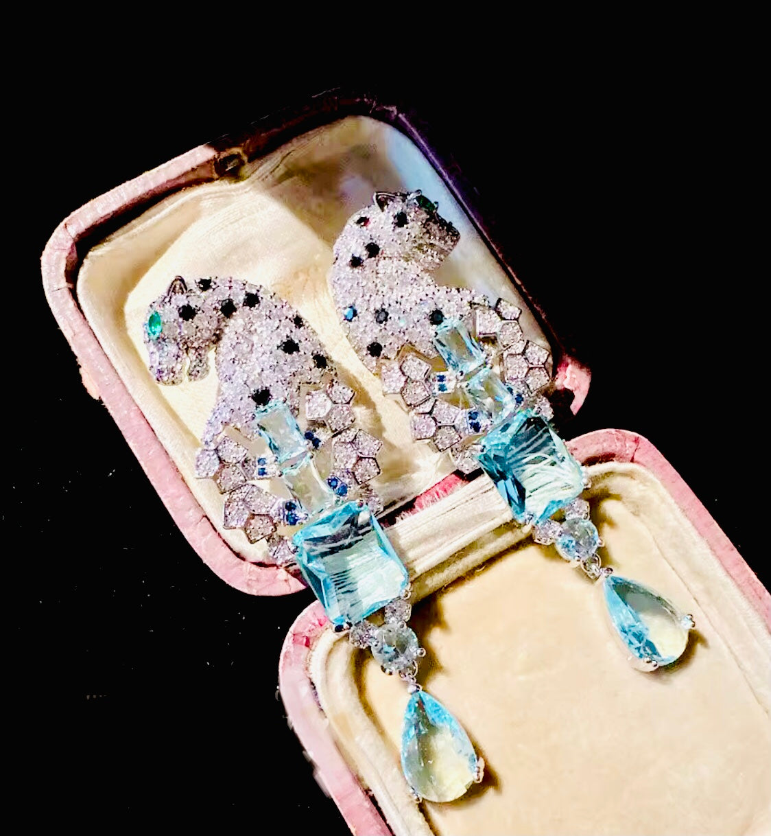 Panther Aqua Earrings