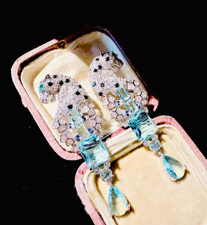 Panther Aqua Earrings