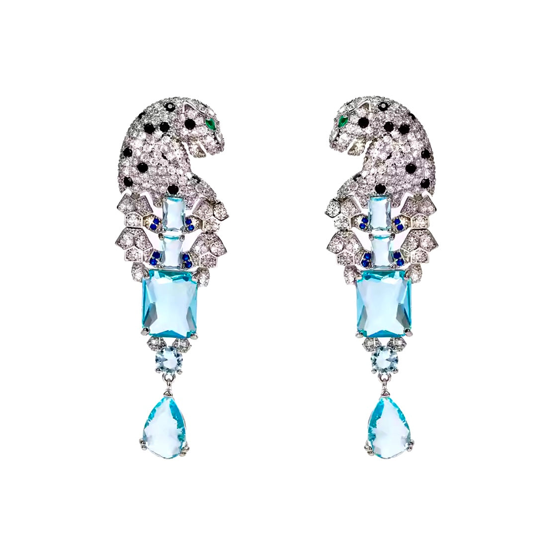 Panther Aqua Earrings