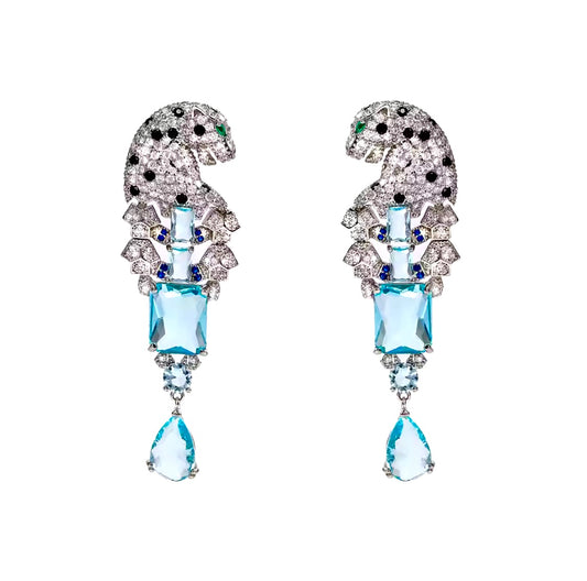 Panther Aqua Earrings