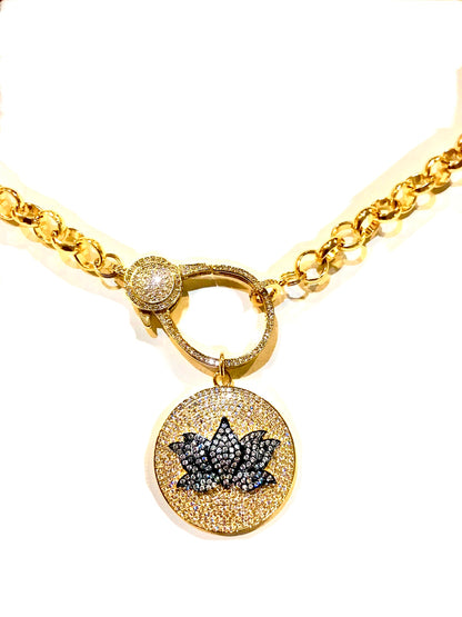 Lotus Flower Gold Pendant