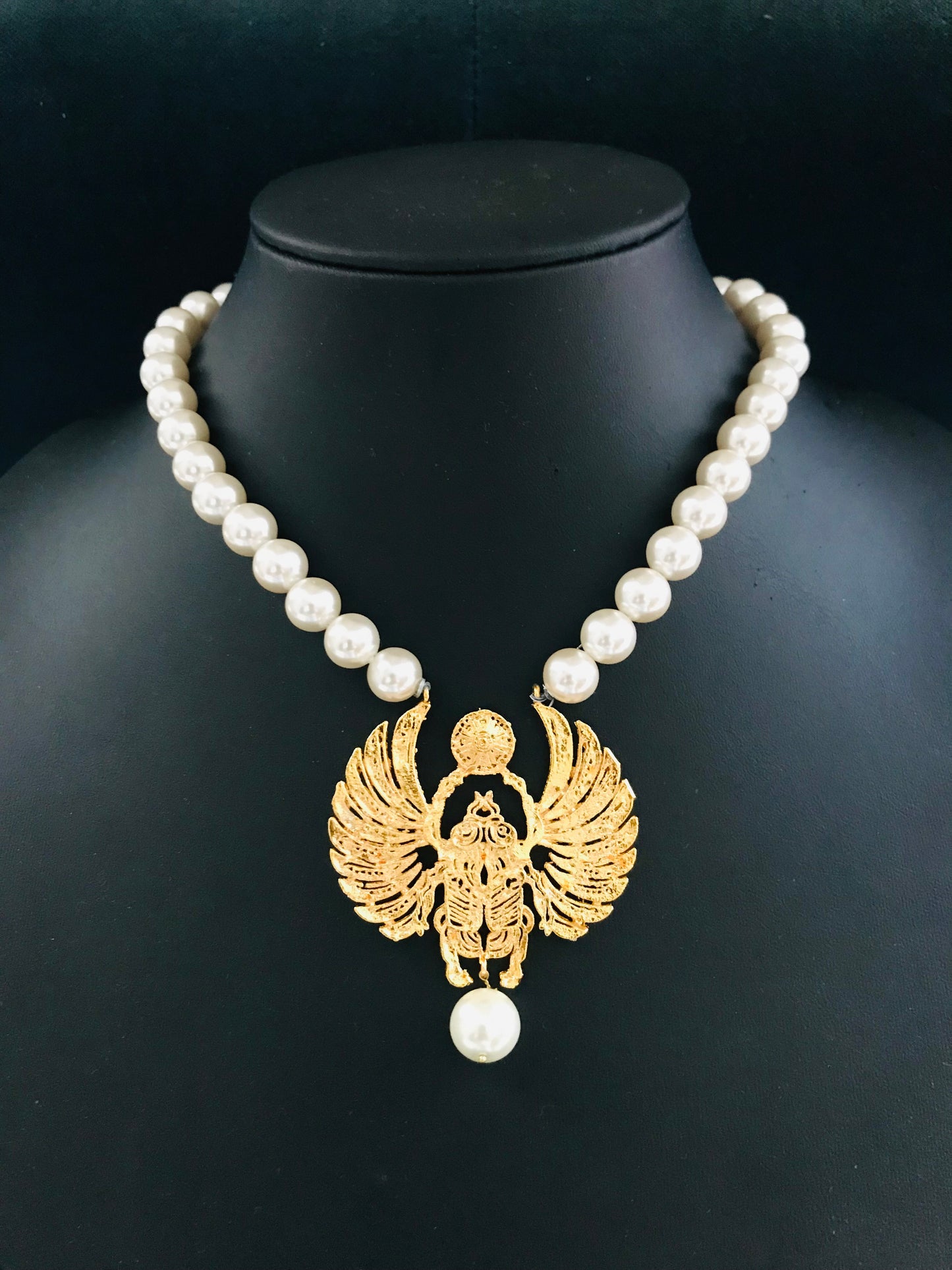 Scarab Pearl Necklace