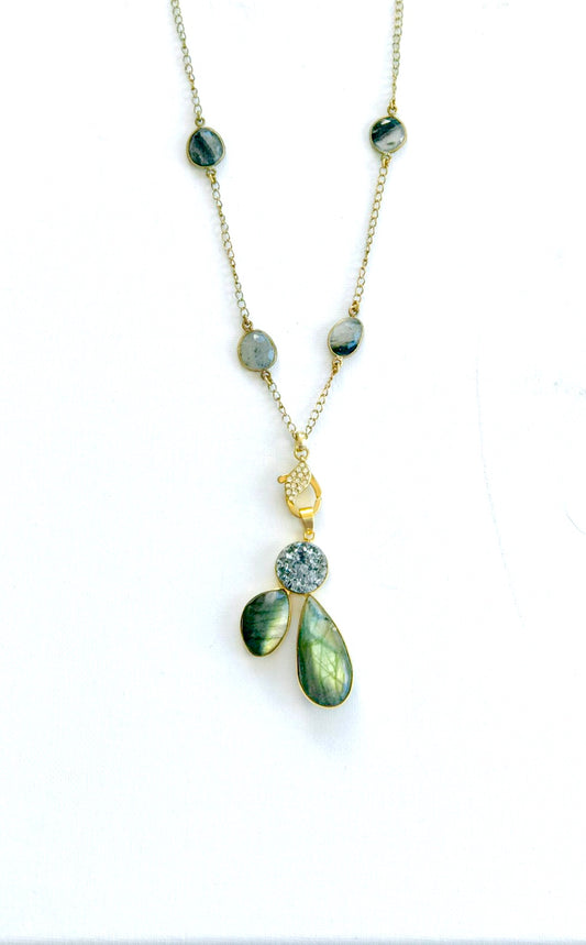 Labradorite Druzy Necklace