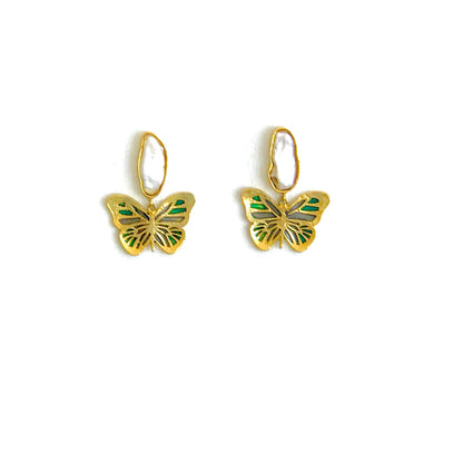 Butterfly Pearl Earrings