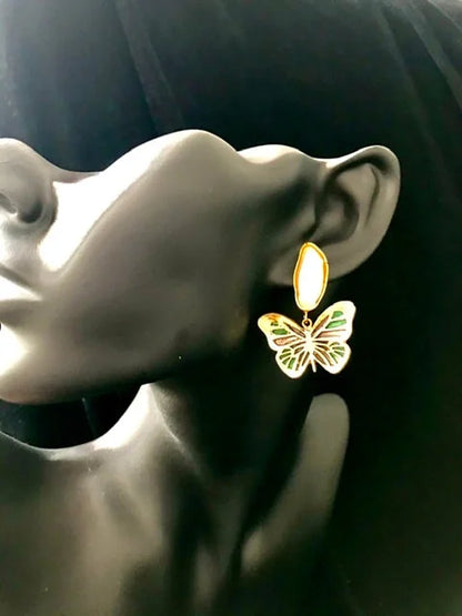 Butterfly Pearl Earrings