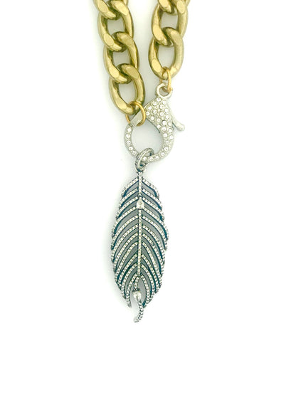 Chunky Chain Leaf Necklace