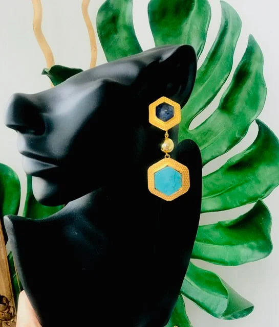 Hexablue Earrings