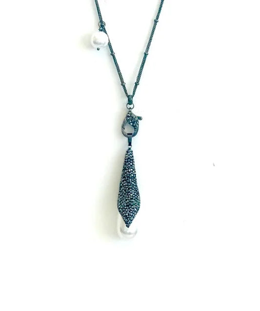 Long Pearl Drop Pendant