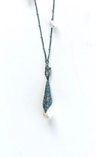 Long Pearl Drop Pendant