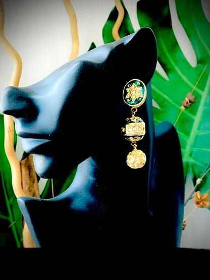 Morpankh Teal Kundan Set