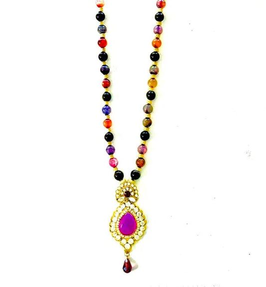 Purple Peacock Crown Necklace