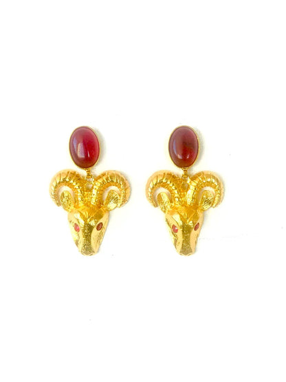 Ram Head Earrings