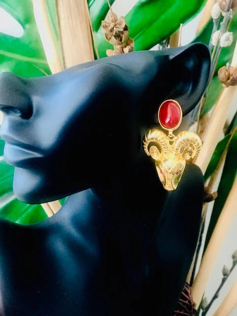 Ram Head Earrings