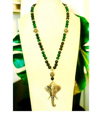 Elephant Trunk Green Necklace